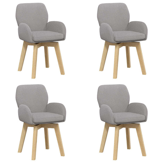 vidaXL Γυριστές καρέκλες φαγητού 4 pcs Μπουκλέ Ανοιχτό γκρι