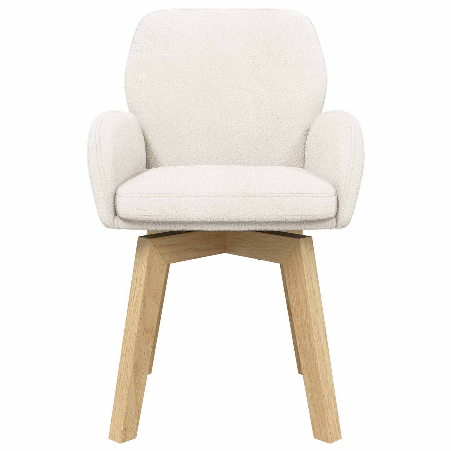 vidaXL Γυριστές καρέκλες φαγητού 4 pcs Μπουκλέ Κρεμ 54 x 58 x 87 εκ.