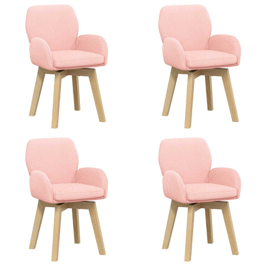 vidaXL Γυριστές καρέκλες φαγητού 4 pcs Μπουκλέ Ροζ 54 x 58 x 87 εκ.