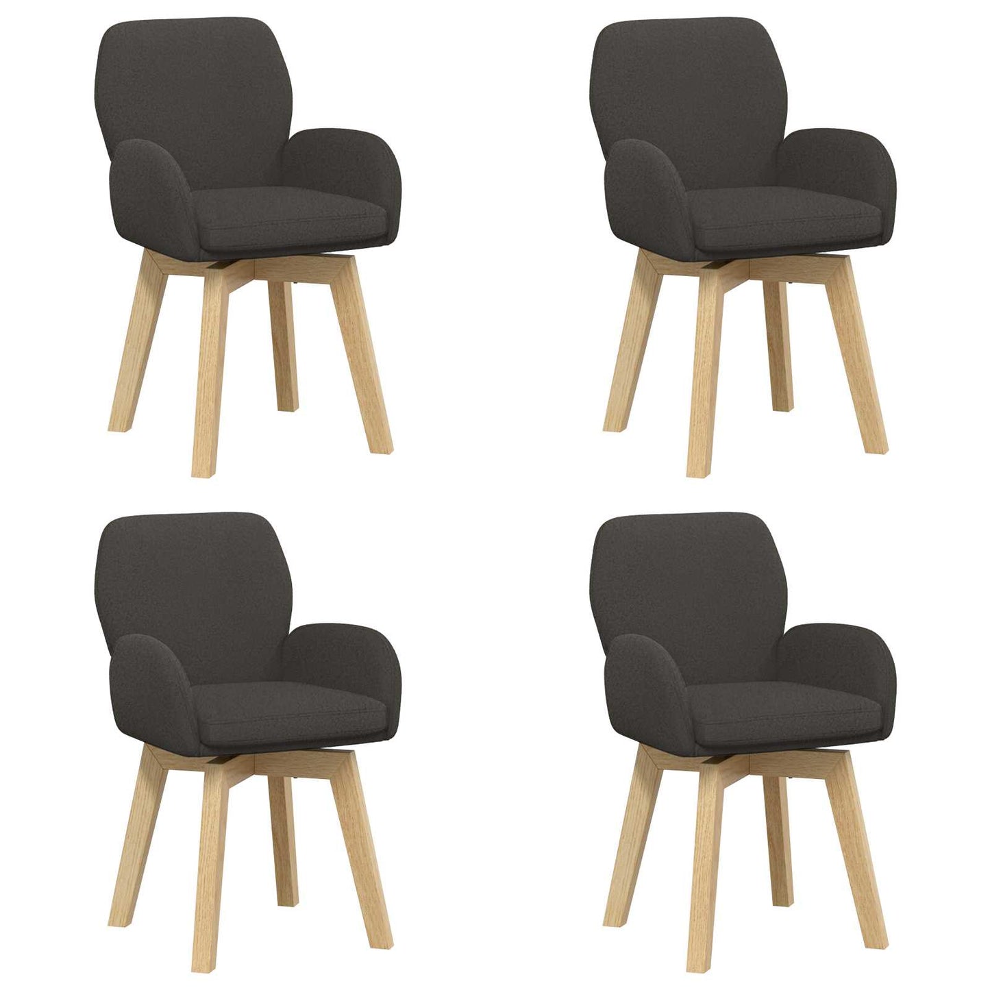vidaXL Γυριστές καρέκλες φαγητού 4 pcs Μπουκλέ Σκούρο Γκρι