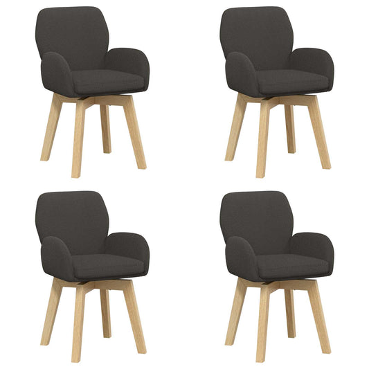 vidaXL Γυριστές καρέκλες φαγητού 4 pcs Μπουκλέ Σκούρο Γκρι