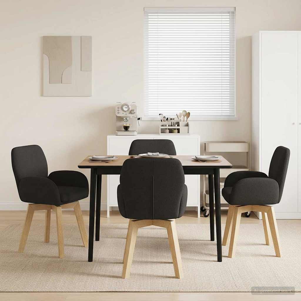 vidaXL Γυριστές καρέκλες φαγητού 4 pcs Μπουκλέ Μαύρο 54 x 58 x 87 εκ.