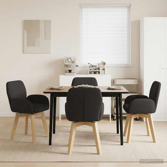 vidaXL Γυριστές καρέκλες φαγητού 4 pcs Μπουκλέ Μαύρο 54 x 58 x 87 εκ.