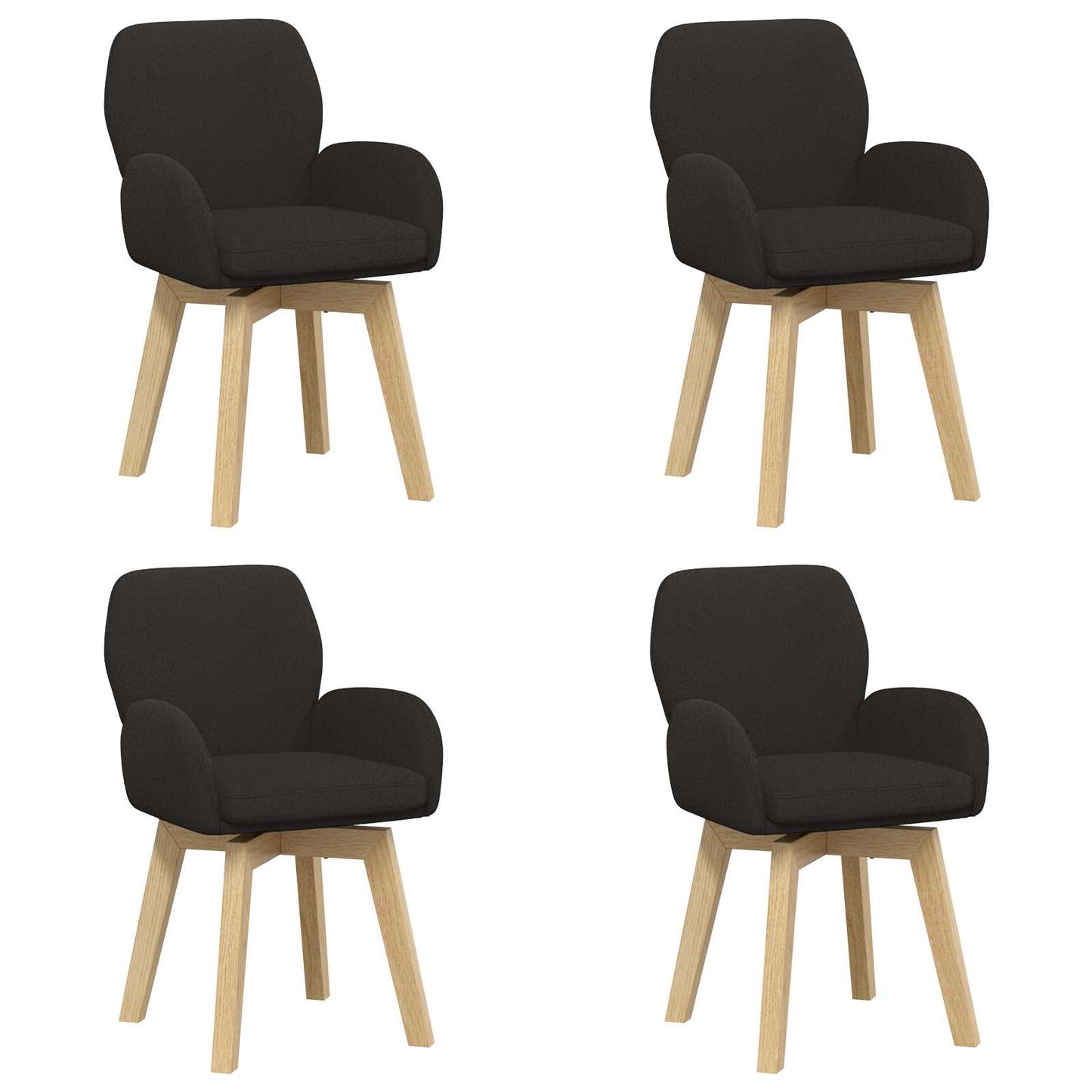 vidaXL Γυριστές καρέκλες φαγητού 4 pcs Μπουκλέ Μαύρο 54 x 58 x 87 εκ.