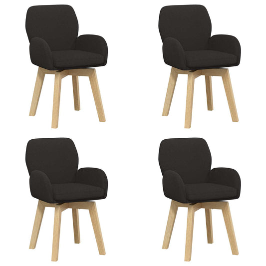 vidaXL Γυριστές καρέκλες φαγητού 4 pcs Μπουκλέ Μαύρο 54 x 58 x 87 εκ.