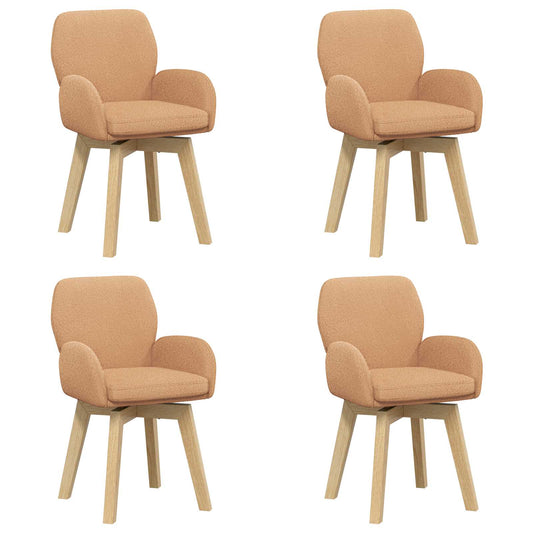 vidaXL Γυριστές καρέκλες φαγητού 4 pcs Μπουκλέ Μπεζ 54 x 58 x 87 εκ.