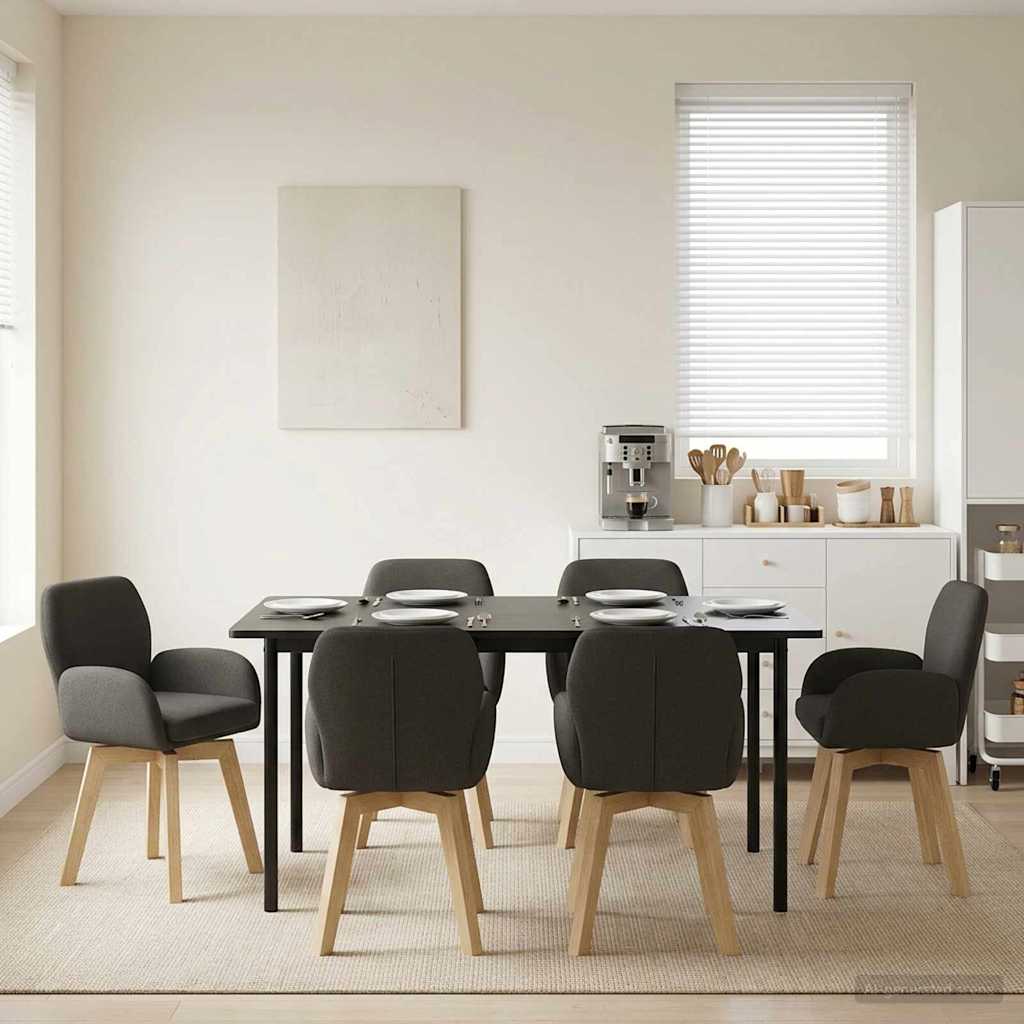 vidaXL Γυριστές καρέκλες φαγητού 6 pcs Μπουκλέ Σκούρο Γκρι