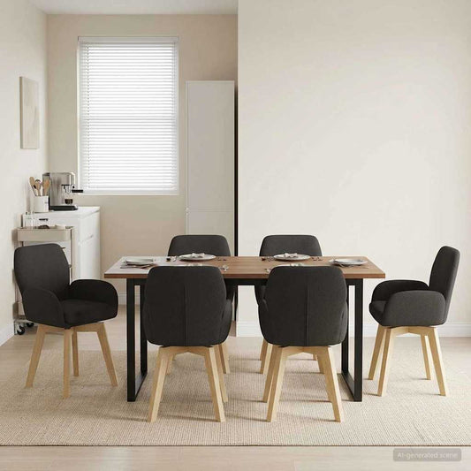 vidaXL Γυριστές καρέκλες φαγητού 6 pcs Μπουκλέ Μαύρο 54 x 58 x 87 εκ.