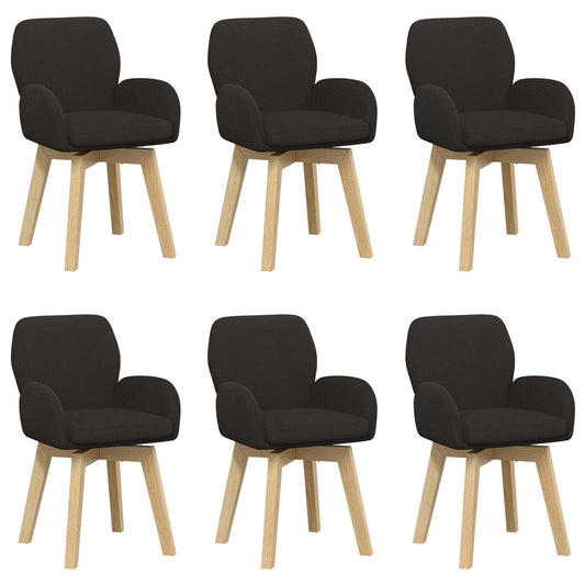 vidaXL Γυριστές καρέκλες φαγητού 6 pcs Μπουκλέ Μαύρο 54 x 58 x 87 εκ.