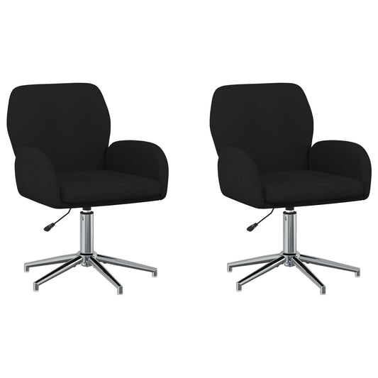 vidaXL Καρέκλες Γραφείου με Περιστροφή 2 τμχ. 54 x 58 x 90 εκ. Μαύρο