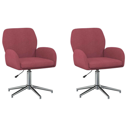 vidaXL Καρέκλες Γραφείου με Περιστροφή 2 τμχ. 54 x 58 x 90 εκ. Κόκκινο