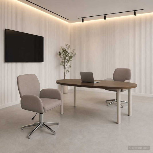 vidaXL Καρέκλες Γραφείου με Περιστροφή 2 τμχ. 54 x 58 x 90 εκ. Taupe