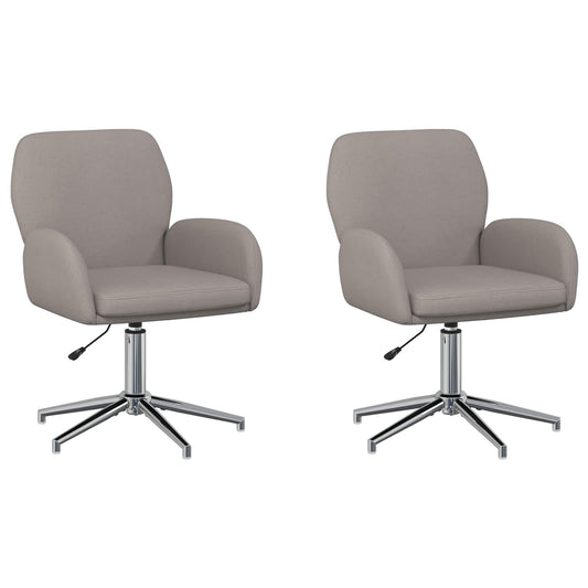 vidaXL Καρέκλες Γραφείου με Περιστροφή 2 τμχ. 54 x 58 x 90 εκ. Taupe