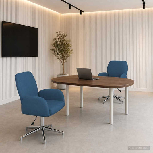 vidaXL Καρέκλες Γραφείου με Περιστροφή 2 τμχ. 54 x 58 x 90 εκ. Μπλε