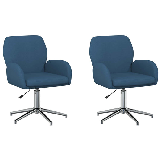 vidaXL Καρέκλες Γραφείου με Περιστροφή 2 τμχ. 54 x 58 x 90 εκ. Μπλε
