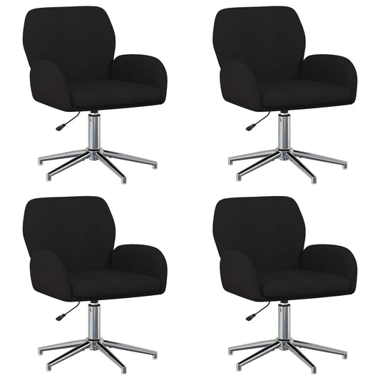 vidaXL Καρέκλες Γραφείου με Περιστροφή 4 τμχ. 54 x 58 x 90 εκ. Μαύρο