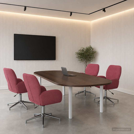 vidaXL Καρέκλες Γραφείου με Περιστροφή 4 τμχ. 54 x 58 x 90 εκ. Κόκκινο