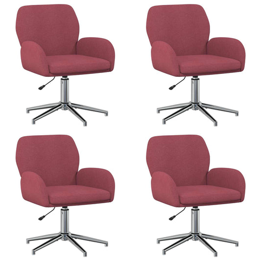 vidaXL Καρέκλες Γραφείου με Περιστροφή 4 τμχ. 54 x 58 x 90 εκ. Κόκκινο