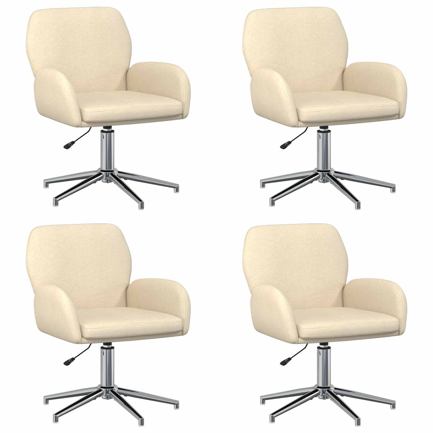 vidaXL Καρέκλες Γραφείου με Περιστροφή 4 τμχ. 54 x 58 x 90 εκ. Κρεμ