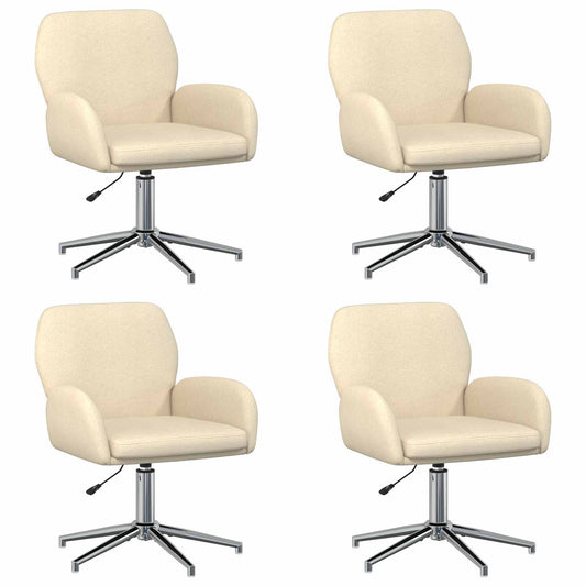 vidaXL Καρέκλες Γραφείου με Περιστροφή 4 τμχ. 54 x 58 x 90 εκ. Κρεμ