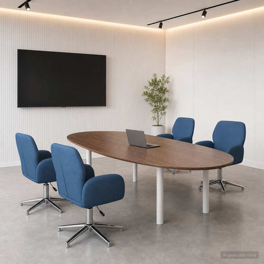 vidaXL Καρέκλες Γραφείου με Περιστροφή 4 τμχ. 54 x 58 x 90 εκ. Μπλε