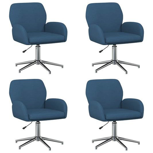 vidaXL Καρέκλες Γραφείου με Περιστροφή 4 τμχ. 54 x 58 x 90 εκ. Μπλε