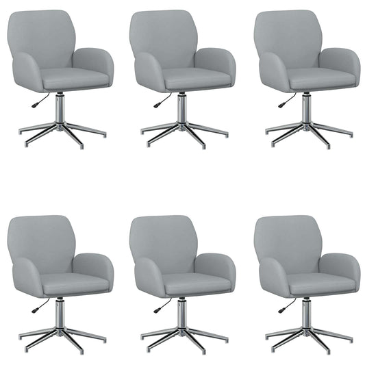 vidaXL Καρέκλες Γραφείου με Περιστροφή 6 τμχ. 54 x 58 x 90 εκ. Ύφασμα