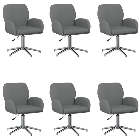 vidaXL Καρέκλες Γραφείου με Περιστροφή 6 τμχ. 54 x 58 x 90 εκ. Ύφασμα