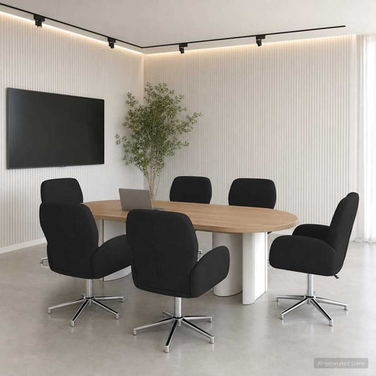 vidaXL Καρέκλες Γραφείου με Περιστροφή 6 τμχ. 54 x 58 x 90 εκ. Μαύρο