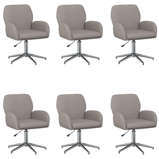 vidaXL Καρέκλες Γραφείου με Περιστροφή 6 τμχ. 54 x 58 x 90 εκ. Taupe