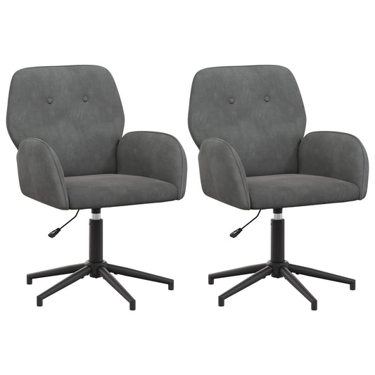 vidaXL Καρέκλες Γραφείου με Περιστροφή 2 τμχ. 54 x 55 x 90 εκ Βελούδο