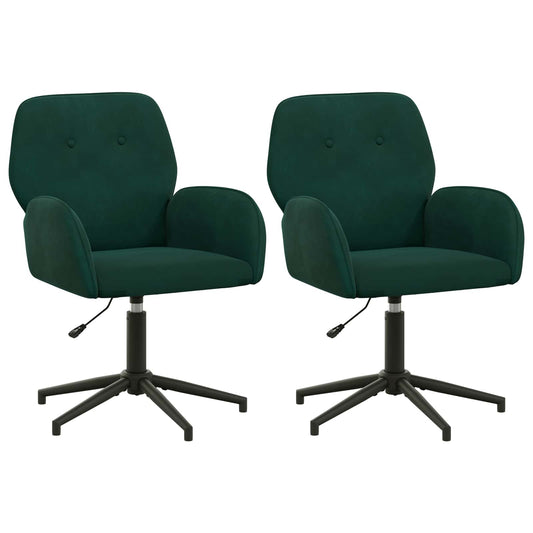 vidaXL Καρέκλες Γραφείου με Περιστροφή 2 τμχ. 54 x 55 x 90 εκ Βελούδο