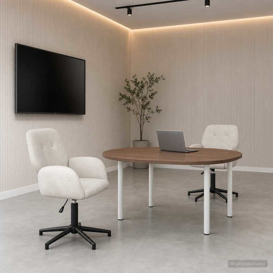 vidaXL Καρέκλες Γραφείου με Περιστροφή 2 τμχ. 54 x 55 x 90 εκ Κρεμ