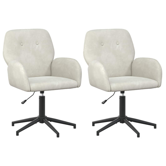 vidaXL Καρέκλες Γραφείου με Περιστροφή 2 τμχ. 54 x 55 x 90 εκ Κρεμ