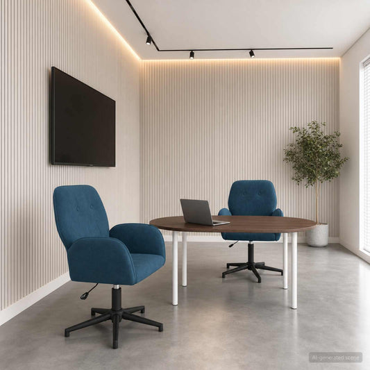 vidaXL Καρέκλες Γραφείου με Περιστροφή 2 τμχ. 54 x 55 x 90 εκ Μπλε