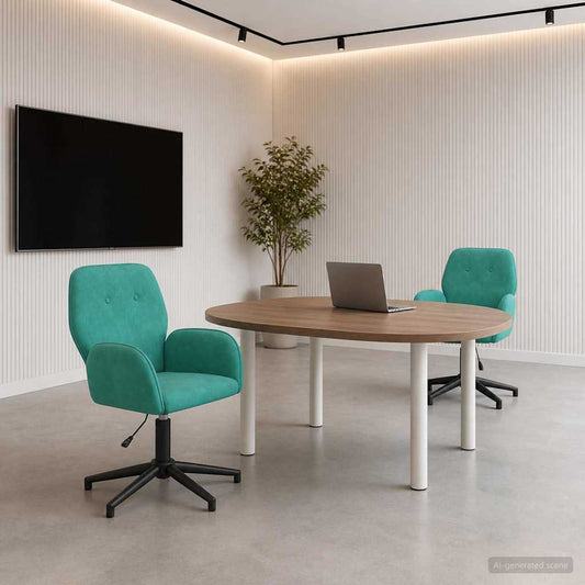 vidaXL Καρέκλες Γραφείου με Περιστροφή 2 τμχ. 54 x 55 x 90 εκ Τιρκουάζ