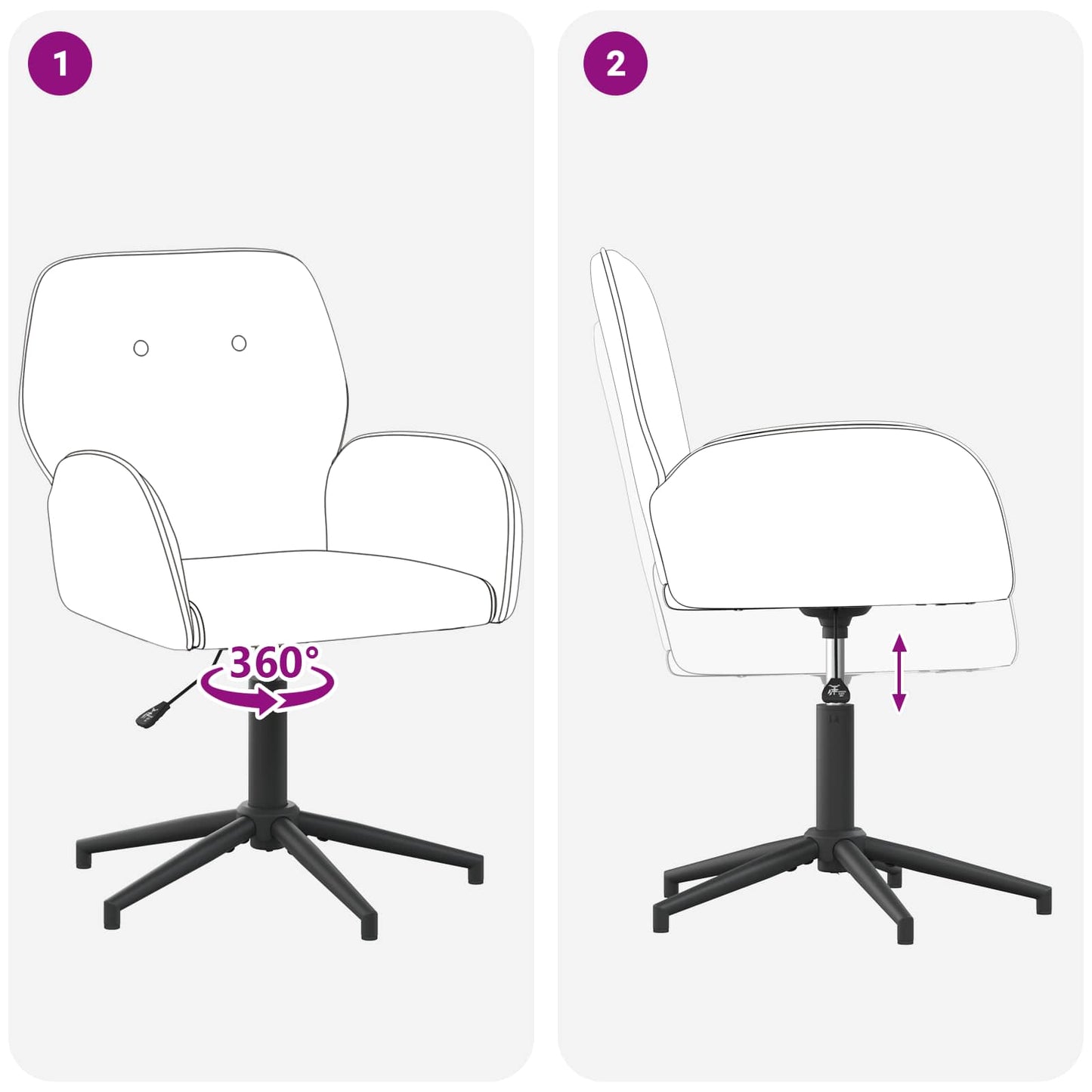 vidaXL Καρέκλες Γραφείου με Περιστροφή 4 τμχ. 54 x 55 x 90 εκ Βελούδο