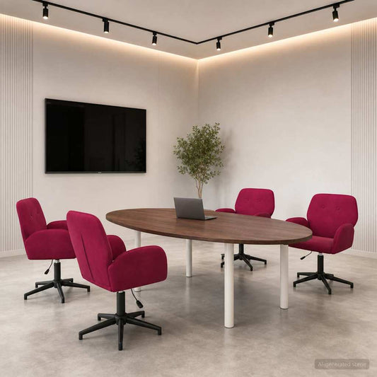 vidaXL Καρέκλες Γραφείου με Περιστροφή 4 τμχ. 54 x 55 x 90 εκ Κόκκινο