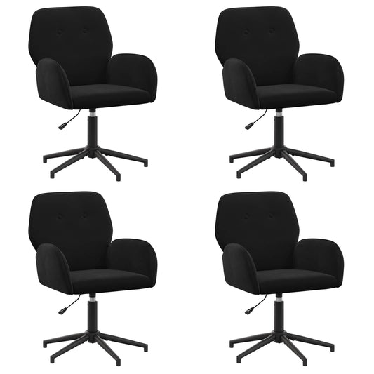 vidaXL Καρέκλες Γραφείου με Περιστροφή 4 τμχ. 54 x 55 x 90 εκ Μαύρο