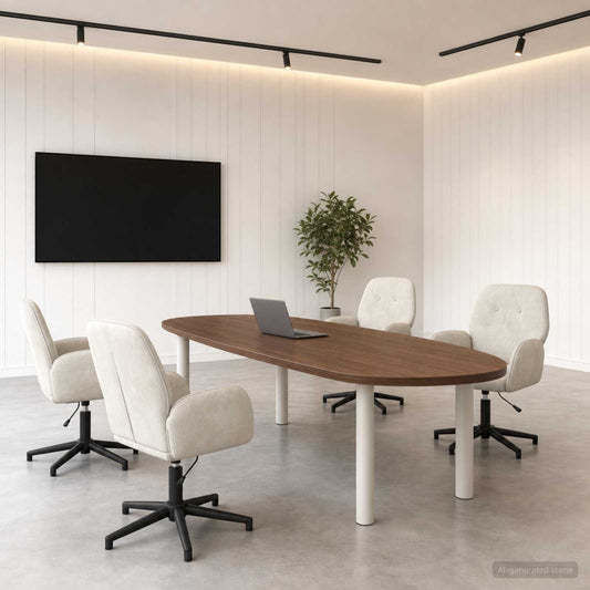 vidaXL Καρέκλες Γραφείου με Περιστροφή 4 τμχ. 54 x 55 x 90 εκ Κρεμ