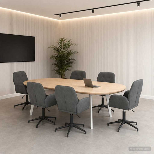 vidaXL Καρέκλες Γραφείου με Περιστροφή 6 τμχ. 54 x 55 x 90 εκ Βελούδο