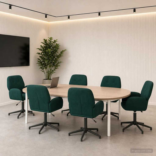 vidaXL Καρέκλες Γραφείου με Περιστροφή 6 τμχ. 54 x 55 x 90 εκ Βελούδο
