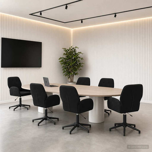 vidaXL Καρέκλες Γραφείου με Περιστροφή 6 τμχ. 54 x 55 x 90 εκ Μαύρο
