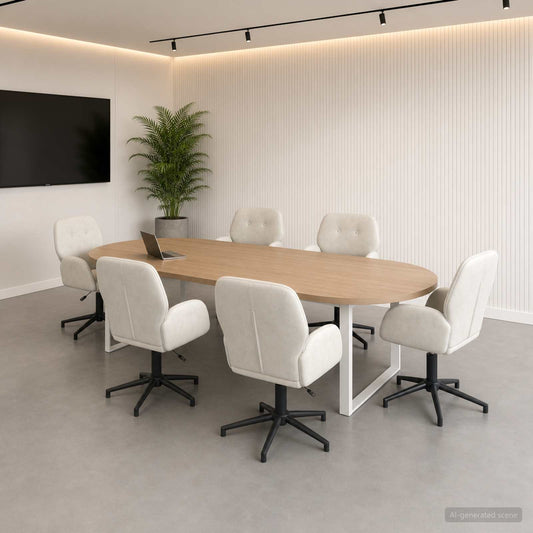vidaXL Καρέκλες Γραφείου με Περιστροφή 6 τμχ. 54 x 55 x 90 εκ Κρεμ