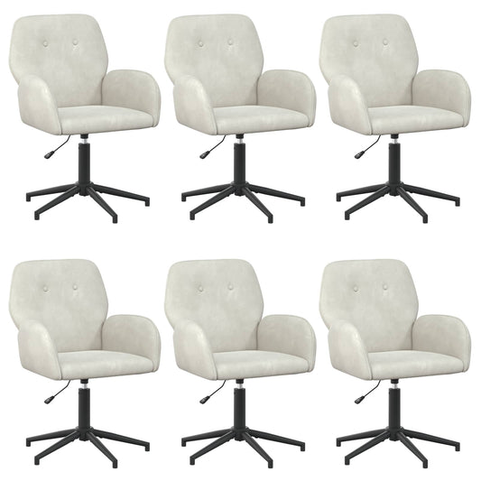 vidaXL Καρέκλες Γραφείου με Περιστροφή 6 τμχ. 54 x 55 x 90 εκ Κρεμ