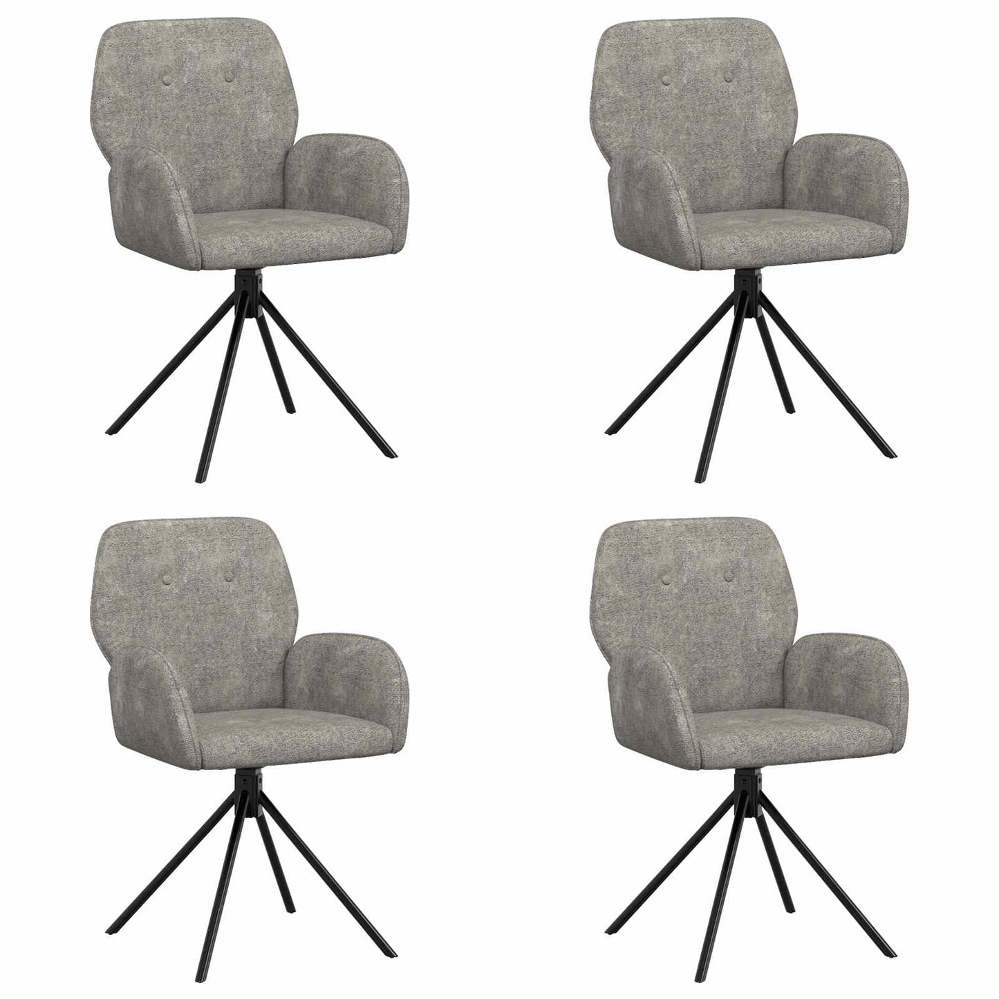 vidaXL Γυριστές καρέκλες φαγητού 4 pcs Φιλικό Δερμάτινο Σουέντ