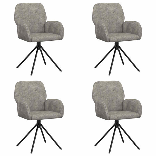 vidaXL Γυριστές καρέκλες φαγητού 4 pcs Φιλικό Δερμάτινο Σουέντ
