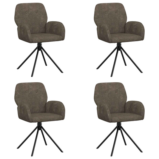 vidaXL Γυριστές καρέκλες φαγητού 4 pcs Φιλικό Δερμάτινο Σουέντ