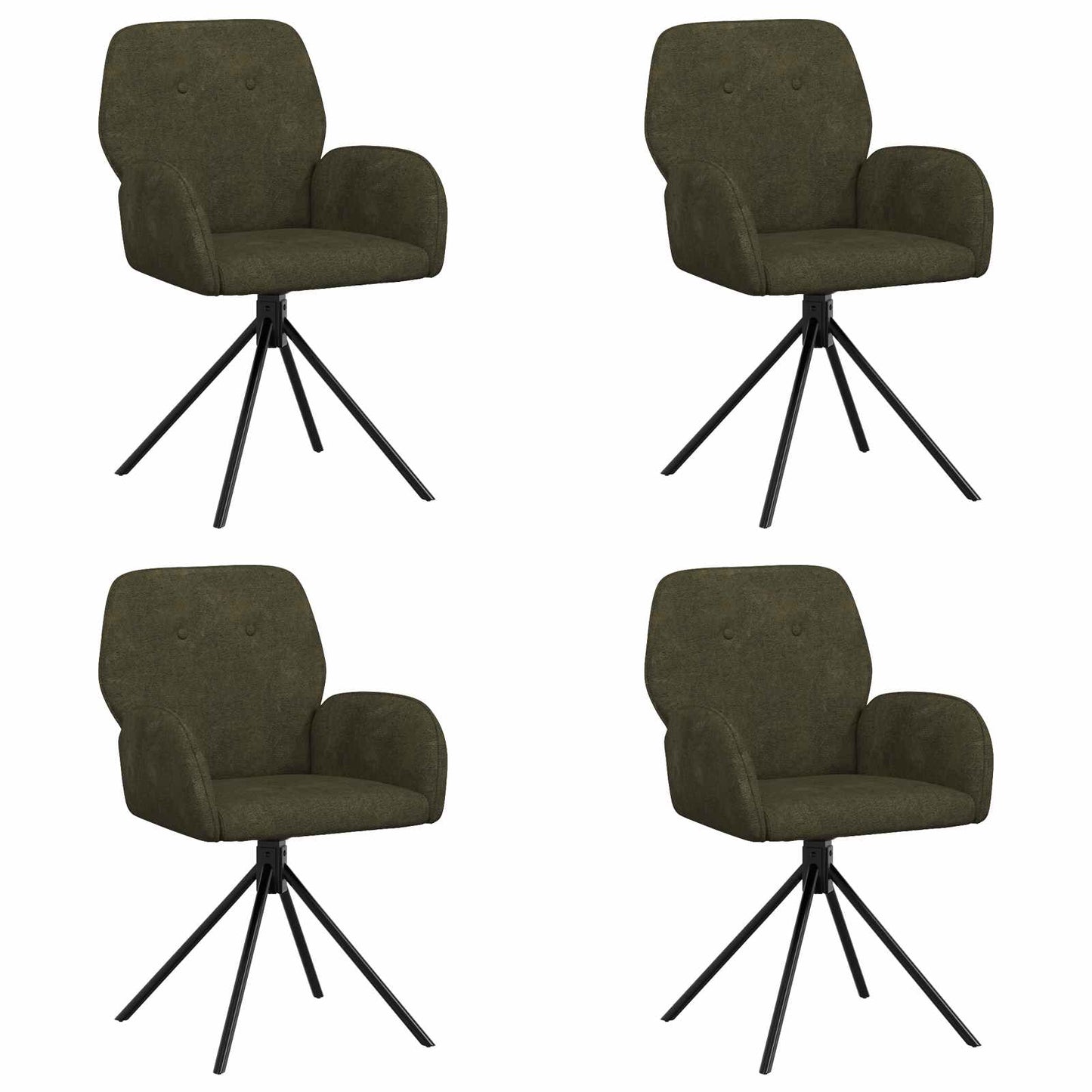 vidaXL Γυριστές καρέκλες φαγητού 4 pcs Φιλικό Δερμάτινο Σουέντ