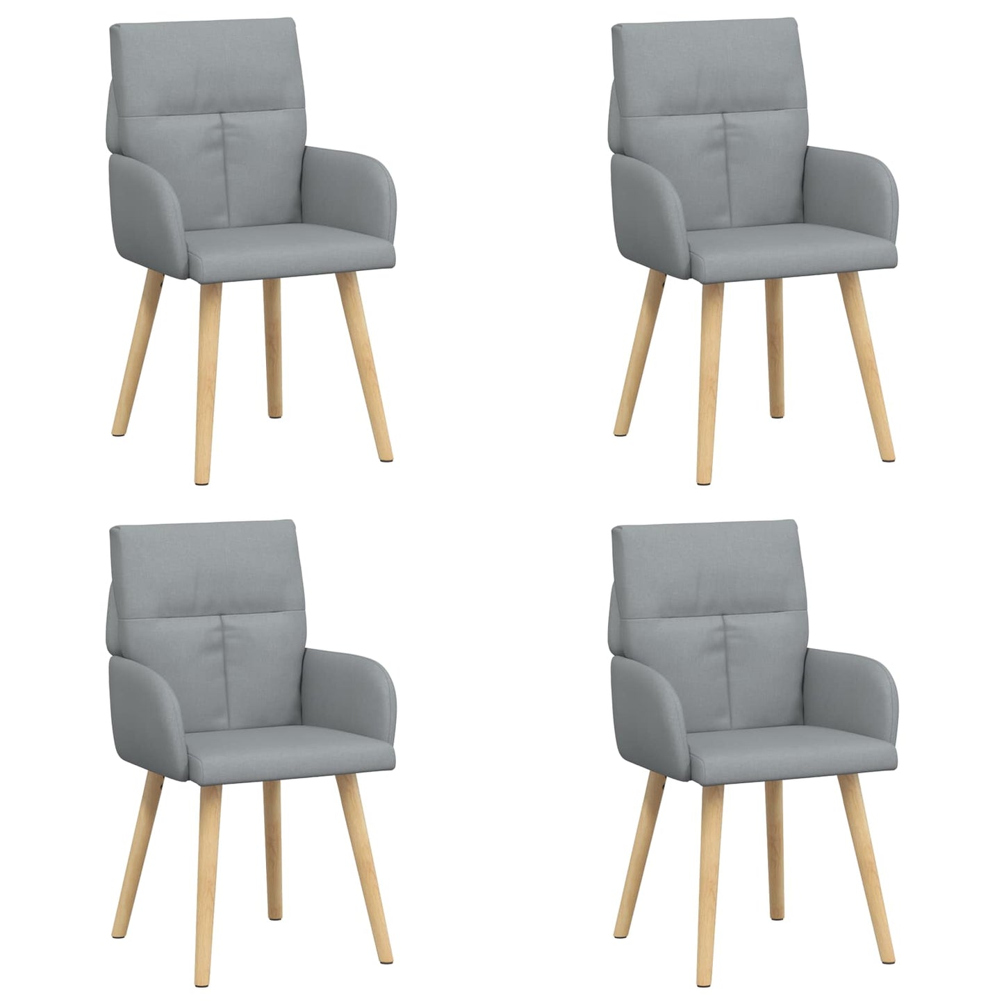 vidaXL Καρέκλες φαγητού 4 pcs Ύφασμα Ανοιχτό γκρι 60 x 56 x 96 εκ